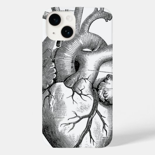 Coques Case-Mate iPhone Anatomie cardiaque vintage | Personnalisable (Verso)