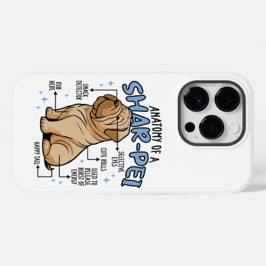 COQUES Case-Mate iPhone ANATOMIE D'UN CHIEN SHARPEI (Verso (horizontal))