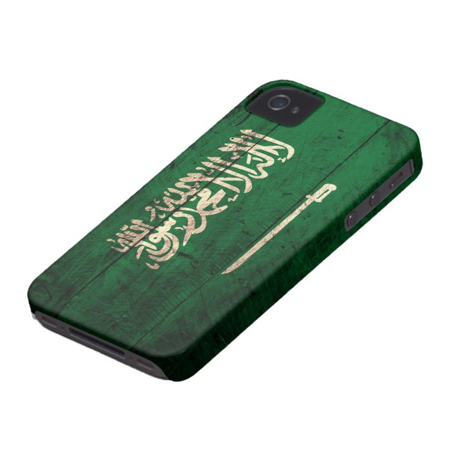 Coques Case-Mate iPhone Ancien drapeau saoudien en bois (Bas)