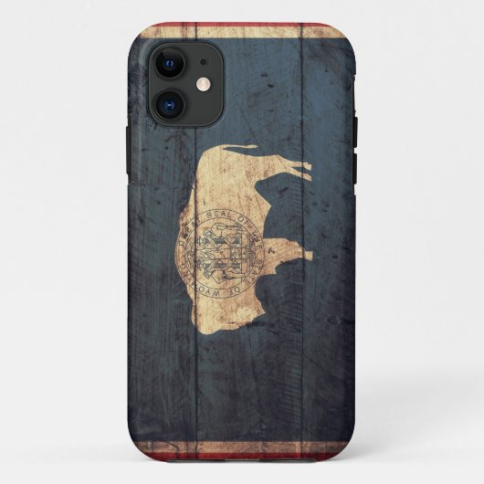Coques Case-Mate iPhone Ancien drapeau Wyoming En Bois (Dos)