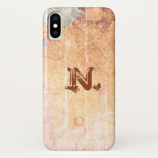 Coques Case-Mate iPhone Ancien métal d'or Imitation et votre monogramme (Dos)