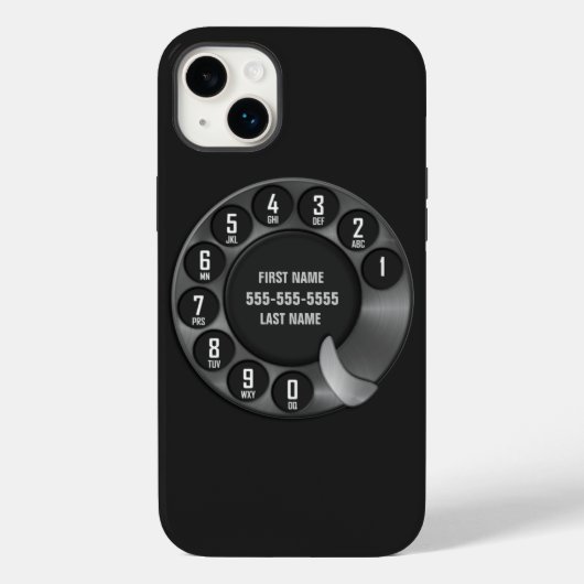 Coques Case-Mate iPhone Ancien Rotary Téléphone Noir (Verso)