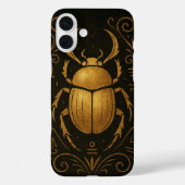 Coques Case-Mate iPhone Ancien Scarab Mystique Or sur Noir (Verso)