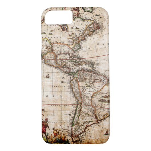 Coques Case-Mate iPhone Ancienne carte du continent américain (Dos)