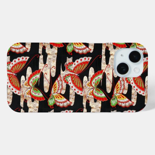 Coques Case-Mate iPhone ANCIENS BULLETINS JAPONAIS Rouge Noir Blanc (Verso (horizontal))