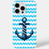 Coques Case-Mate iPhone Ancrage bleu avec vagues bleues (Verso)