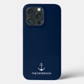 Coques Case-Mate iPhone Ancrage nautique Custom Boat Name marine bleu blan (Verso)