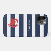 Coques Case-Mate iPhone Ancre Bleu Marine Rayures Bateau Nom Crabe Rouge P (Dos (Horizontal))