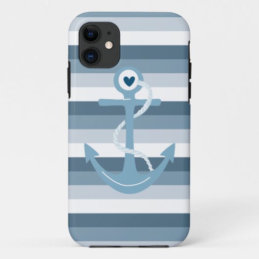 Coques Case-Mate iPhone Ancre Bleu Nautique (Dos)