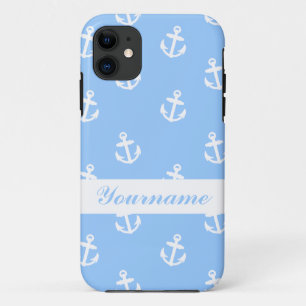 Case-Mate iPhone Case Ancre bleue claire personnalisée