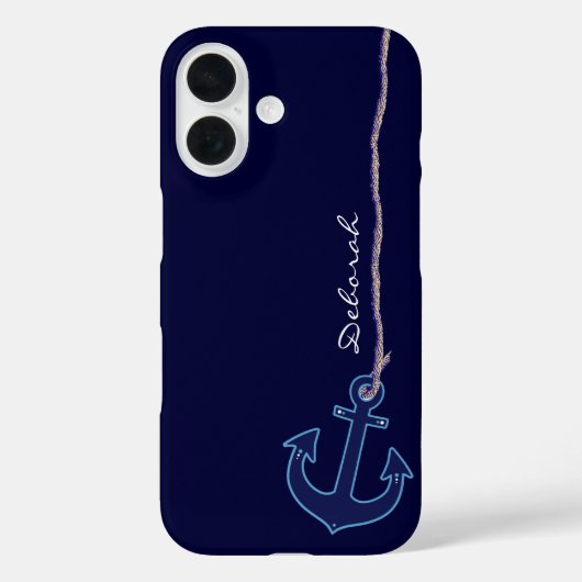 Coques Case-Mate iPhone ancre bleue marin personnalisée (Verso)