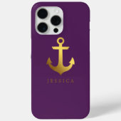 Coques Case-Mate iPhone Ancre Chic Faux Gold Foil (Verso)