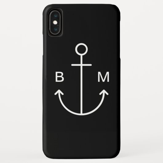 Coques Case-Mate iPhone Ancre de bateau monogramme nautique (Dos)