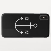 Coques Case-Mate iPhone Ancre de bateau monogramme nautique (Dos (Horizontal))
