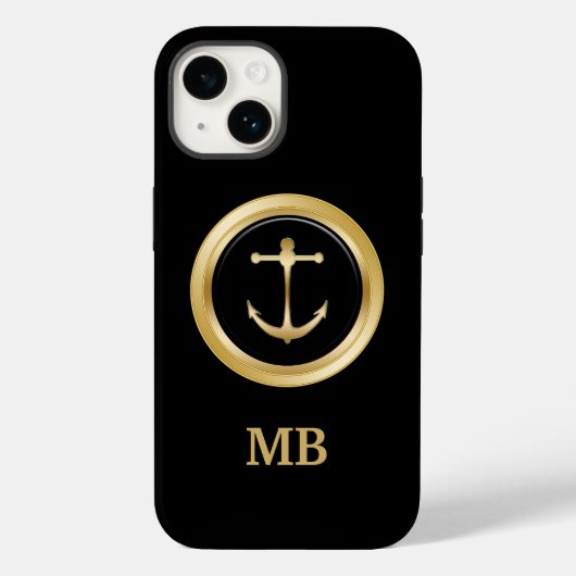 Coques Case-Mate iPhone Ancre de bateau monographique classique (Verso)