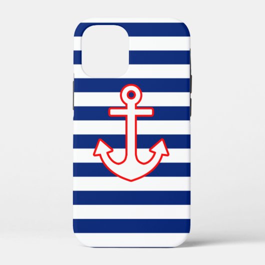 Coques Case-Mate iPhone Ancre de style nautique sur les bandes (Verso)