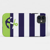 Coques Case-Mate iPhone Ancre de vert de marine/chaux (Dos (Horizontal))