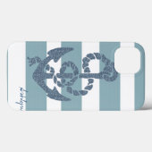 Coques Case-Mate iPhone Ancre des rayures nautiques (Verso (horizontal))