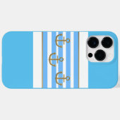 Coques Case-Mate iPhone ancre dorée bleu blanc arrière - plan (Verso (horizontal))