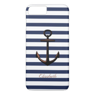 Coques Pour iPhone Ancre en laiton bleu marine