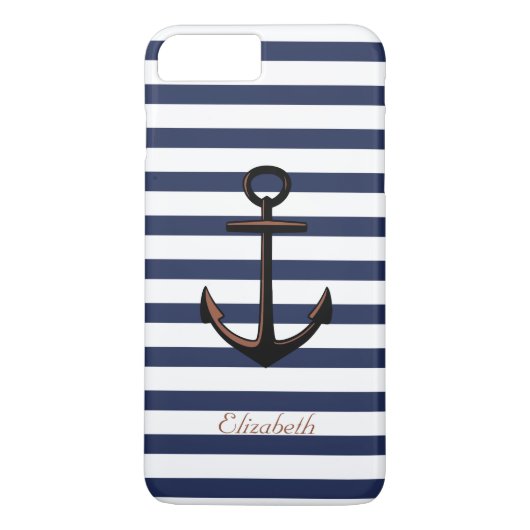 Coques Case-Mate iPhone Ancre en laiton bleu marine (Dos)