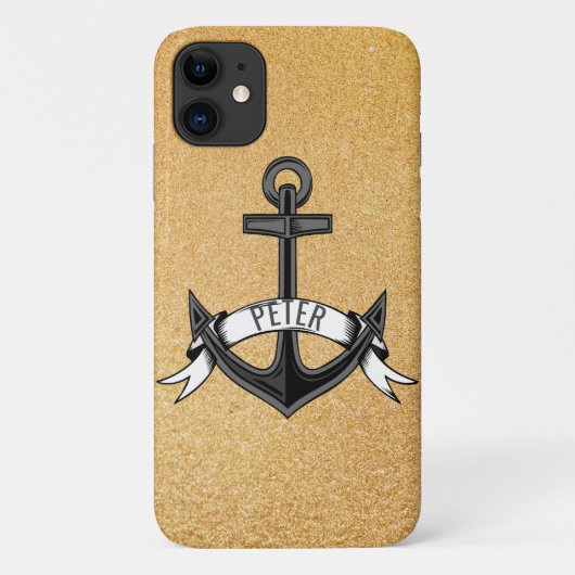 Coques Case-Mate iPhone Ancre Et Parties scintillant Or (Dos)