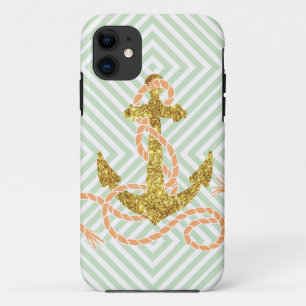 Coque Case-Mate Pour iPhone Ancre Girly de parties scintillantes de Faux