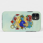Coques Case-Mate iPhone Ancre, hirondelle et roses (Dos (Horizontal))