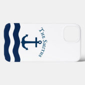 Coques Case-Mate iPhone Ancre lisse Nautique Personnalisé (Verso (horizontal))