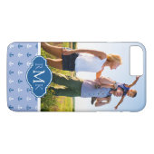 Coques Case-Mate iPhone Ancre mignonne Pattern| votre photo et monogramme (Dos (Horizontal))