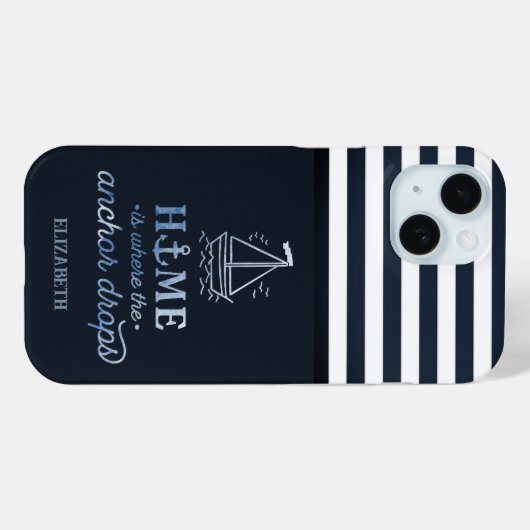 Coques Case-Mate iPhone Ancre nautique Marine Blue (Verso (horizontal))