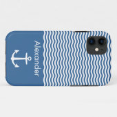 Coques Case-Mate iPhone Ancre nautique rayée de la marine originale (Dos (Horizontal))