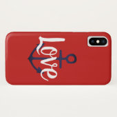 Coques Case-Mate iPhone Ancre nautique + script LOVE | (Dos (Horizontal))