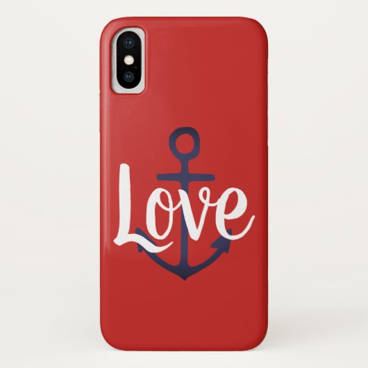 Coques Case-Mate iPhone Ancre nautique + script LOVE | (Dos)
