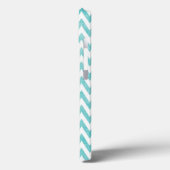 Coques Case-Mate iPhone Ancre Parties scintillant Aqua et White Chevron (Verso / Gauche)