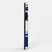 Coques Case-Mate iPhone Ancre Parties scintillant de la Marine Blue Stripe (Dos/Droite)