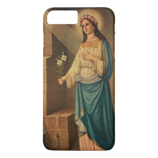 Coques Case-Mate iPhone Ancre rose de lis de roses de St Philomena (Dos)