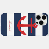 Coques Case-Mate iPhone Ancres blanches bleues et rouges Aweigh (Verso (horizontal))