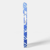 Coques Case-Mate iPhone Ancres blanches sur bleu doux (Verso / Gauche)