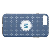 Coques Case-Mate iPhone Ancres Bleu Marine Motif Monogramme (Dos (Horizontal))