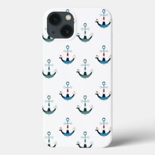 iPhone 13 Coque Ancres colorées nautiques