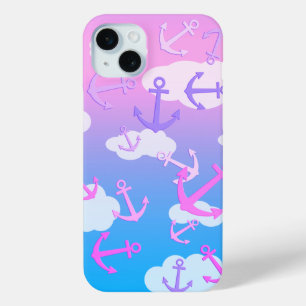 Coque iPhone 15 Mini Ancres flottantes agréables Pastel coloré