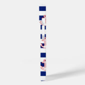Coques Case-Mate iPhone Ancres sur Bleu Stripes Style Nautique (Verso / Gauche)