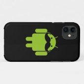 Coques Case-Mate iPhone Android Robot Icon Mustache sur noir (Dos (Horizontal))