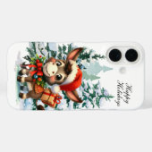 Coques Case-Mate iPhone âne de vacances de Noël festif (Verso (horizontal))