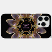 Coques Case-Mate iPhone Ange Abstraite ailes Mandala Monogramme fractal (Verso (horizontal))