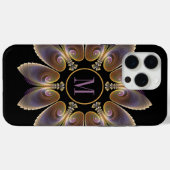 Coques Case-Mate iPhone Ange Abstraite ailes Mandala Monogramme fractal (Verso (horizontal))