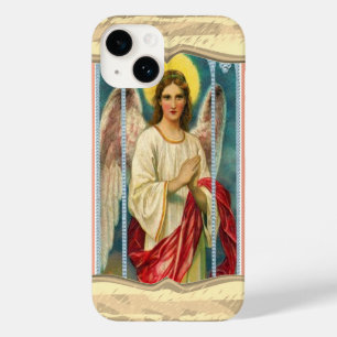 Coque Pour iPhone 14 Ange avec ruban rose