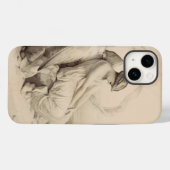 Coques Case-Mate iPhone ange chrétien assis sur une pierre (Verso (horizontal))
