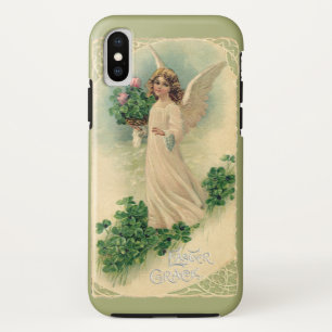 Coques Pour iPhone Ange de Pâques victorien vintage avec des fleurs